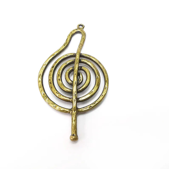 Swirl Charms, Bronze Wavy Charms, Boho Charms, Earring Charms, Bronze Pendant, Necklace Parts, Antique Bronze Plated 71x33mm G36468