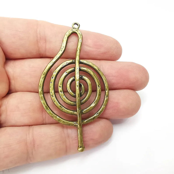 Swirl Charms, Bronze Wavy Charms, Boho Charms, Earring Charms, Bronze Pendant, Necklace Parts, Antique Bronze Plated 71x33mm G36468