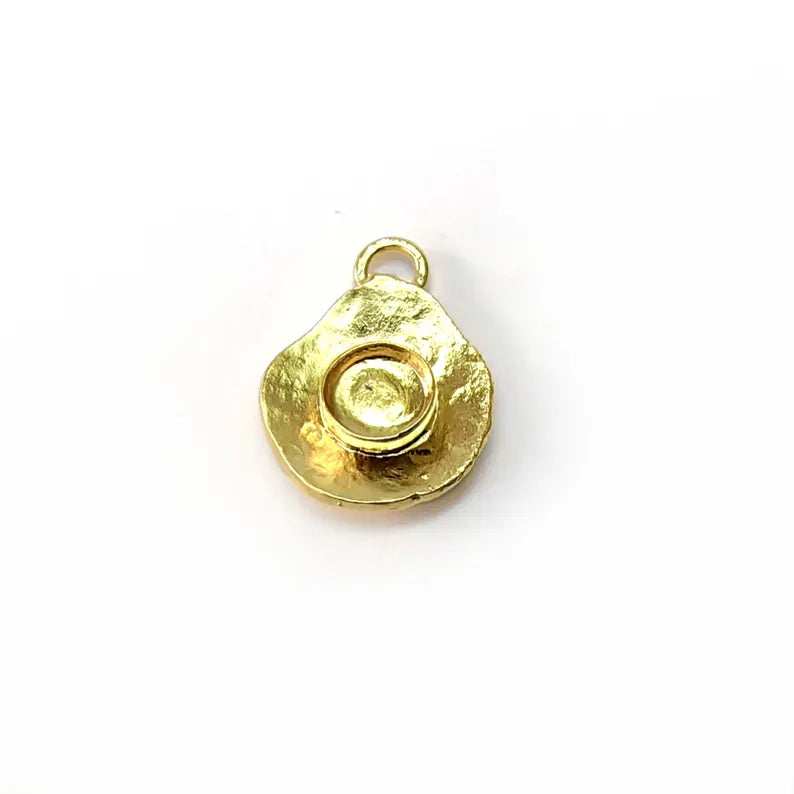 Gold Pendant Blanks, Resin Bezel Bases, Mosaic Mountings, Dry flower Frame, Polymer Clay base, Gold Plated Brass (6mm) G36550
