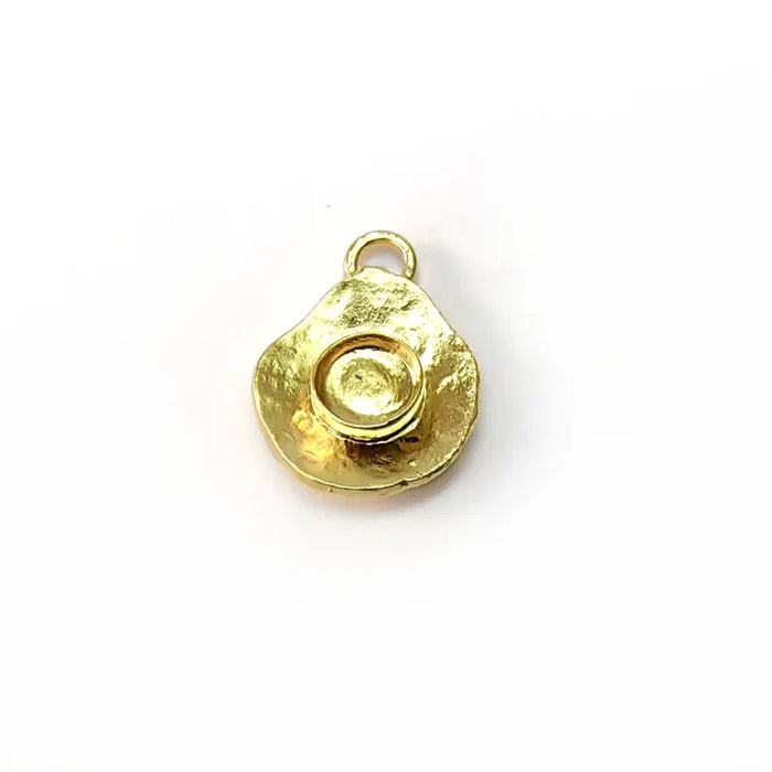 Gold Pendant Blanks, Resin Bezel Bases, Mosaic Mountings, Dry flower Frame, Polymer Clay base, Gold Plated Brass (6mm) G36550