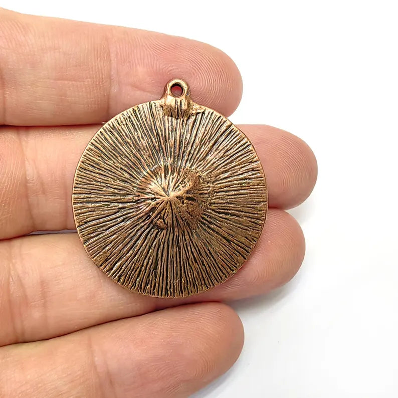 Bohemian Pendant Blank, Cabochon Bezel, Locket Base, inlay Mountings, Resin Necklace, Antique Copper Plated Zamac (8mm blank) G36560