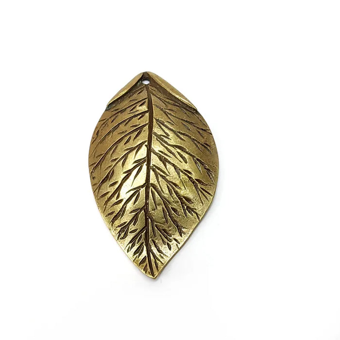 Leaf Charms, Bronze Charms, Boho Charms, Earring Charms, Bronze Pendant, Necklace Parts, Antique Bronze Plated 62x36mm G36498