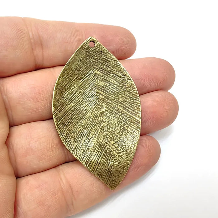 Leaf Charms, Bronze Charms, Boho Charms, Earring Charms, Bronze Pendant, Necklace Parts, Antique Bronze Plated 62x36mm G36498