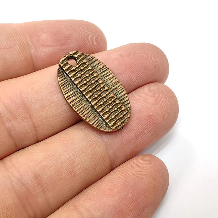 2 Textured Oval Pendant, Boho Charms, Earring Charms, Copper Dangle Pendant, Necklace Parts, Antique Copper Plated Zamac 25x16mm G36510