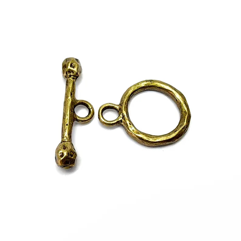 Bar Toggle Clasps Set, Antique Bronze Plated Toggle Clasp, Findings 29mm Bar 23x18mm Hoop G36523