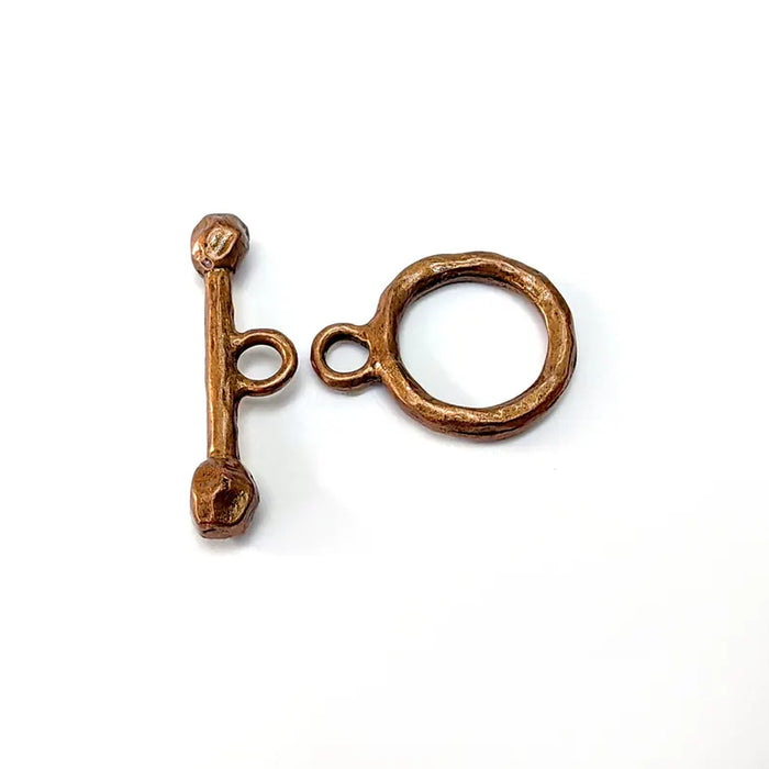 Bar Toggle Clasps Set, Antique Copper Plated Toggle Clasp, Findings 29mm Bar 23x18mm Hoop G36551