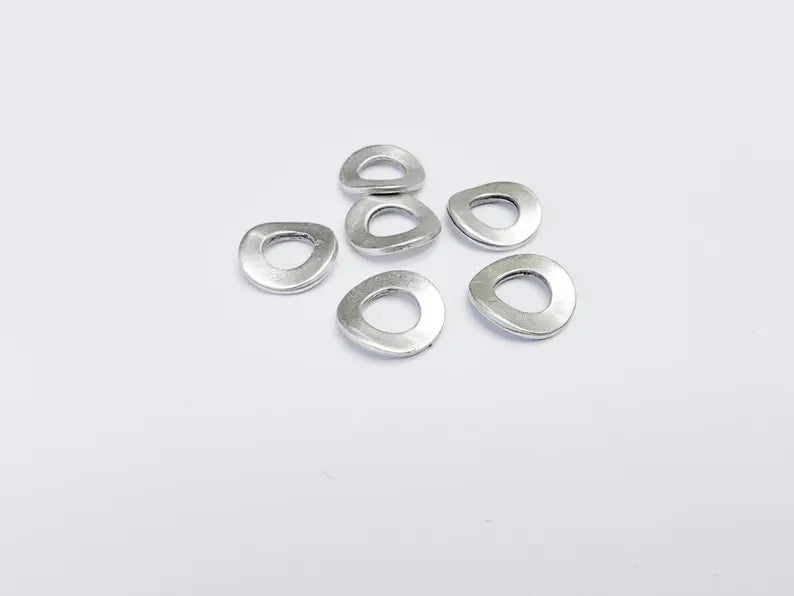 10 Round Circular Curved Connector, Minimalist Jewelry Component for DIY Jewelry Parts, Antique Silver Plated Findings (13mm) G36740