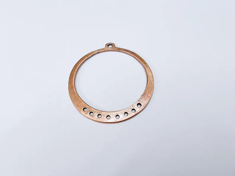 Round Connector Charms, Antique Copper Plated Findings (64x58mm) G36655