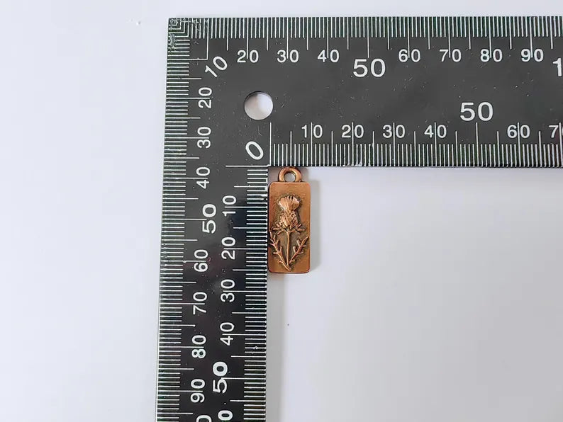 2 Flower Charms, Earring Charms, Bohemian Necklace Parts, Floral Charm for Nature Inspired Jewelry, Antique Copper Plated 26x10mm G36700