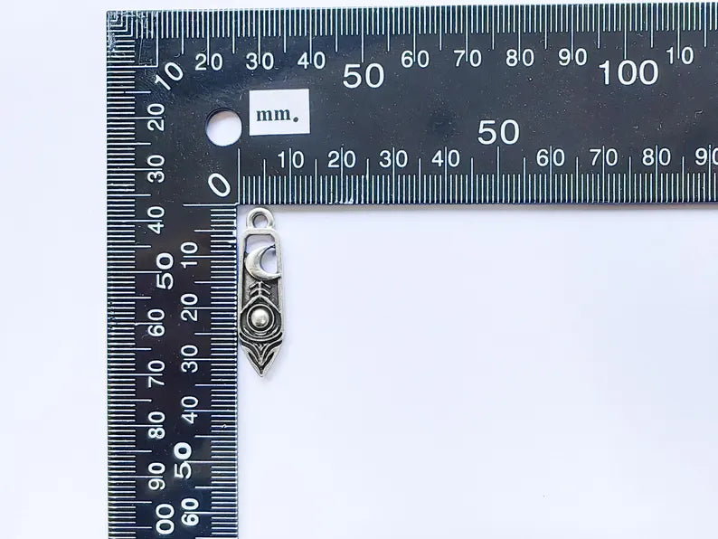 2 Crescent Moon and Orb Charms, Cosmic Pendant, Moon Earring Charms, Night Sky Boho Charms, Antique Silver Plated Zamac 33x9mm G36741