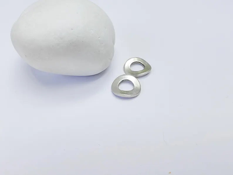 10 Round Circular Curved Connector, Minimalist Jewelry Component for DIY Jewelry Parts, Antique Silver Plated Findings (13mm) G36740