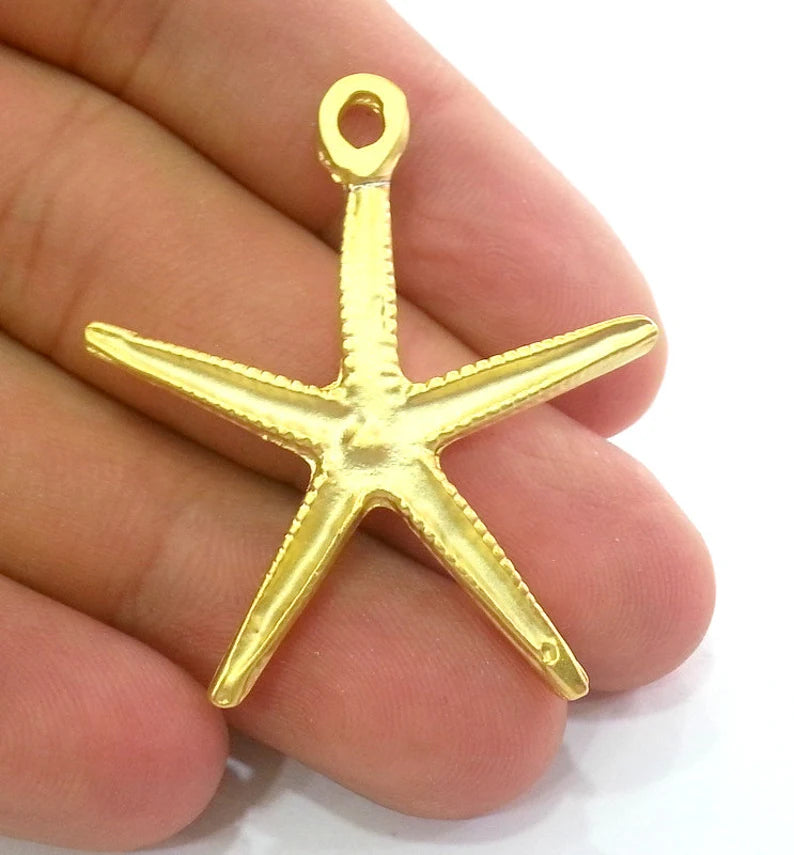 Starfish Charms , Gold Plated Metal 42x40 mm G17865