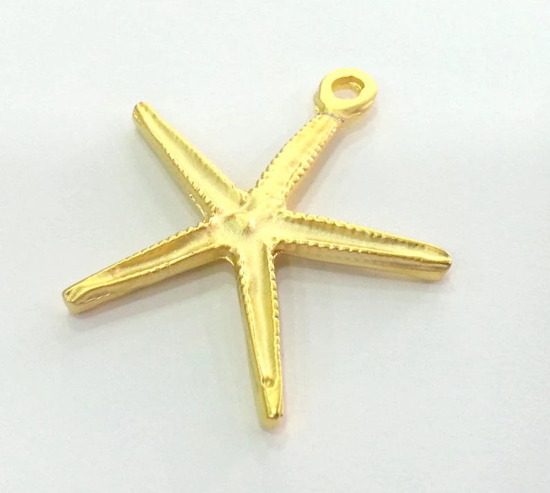 Starfish Charms , Gold Plated Metal 42x40 mm G17865