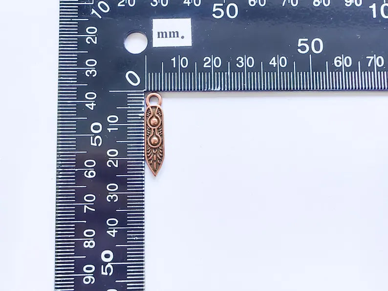 5 Boho Charm, Vintage Style Charms, Earring Charms, Minimalist Dangle Pendant, Necklace Parts, Antique Copper Plated 25x5mm G36848