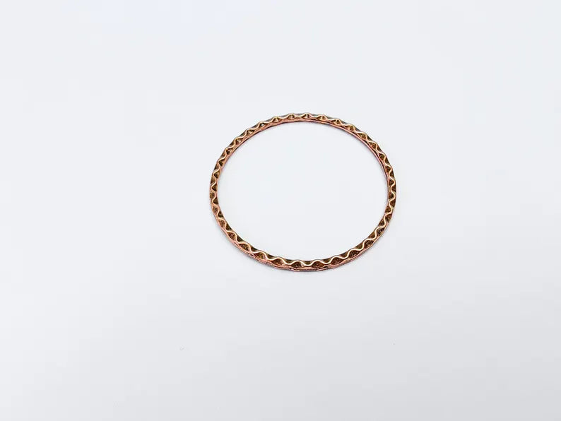 4 Copper Circle Connector Antique Copper Plated Connector Findings (43mm) G36897