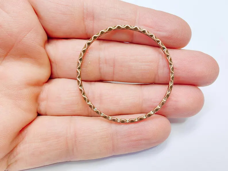 4 Copper Circle Connector Antique Copper Plated Connector Findings (43mm) G36897
