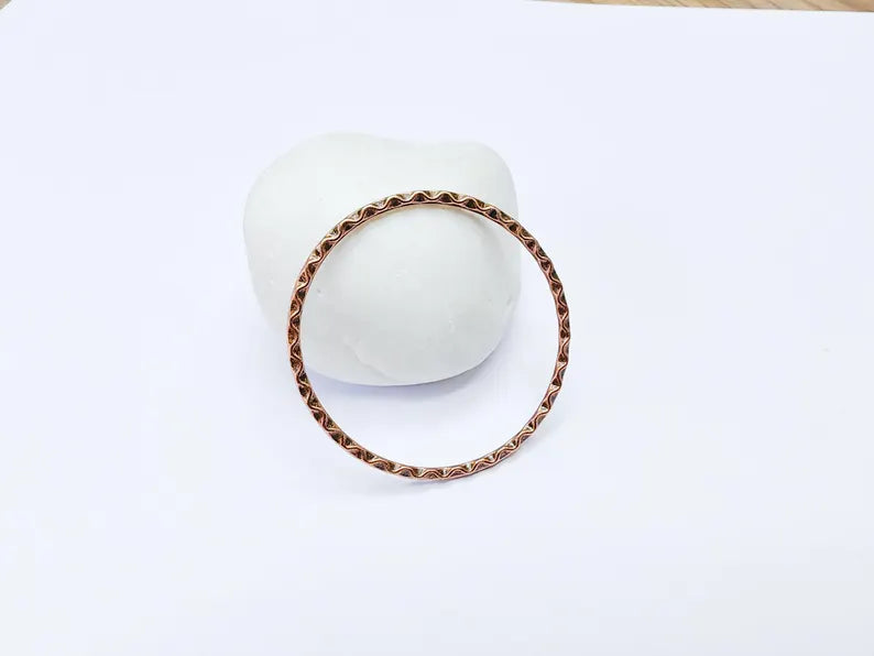 4 Copper Circle Connector Antique Copper Plated Connector Findings (43mm) G36897
