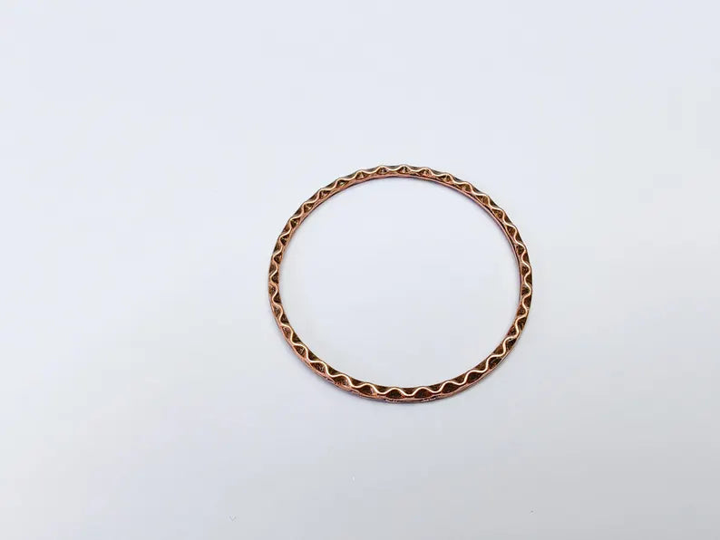 4 Copper Circle Connector Antique Copper Plated Connector Findings (43mm) G36897