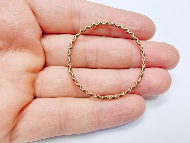 4 Copper Circle Connector Antique Copper Plated Connector Findings (43mm) G36897