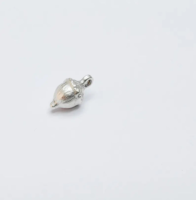 2 Acorn Charms, Small Woodland Nature Pendants for DIY Jewelry Making, Rustic Fall Beads, Nut Charms Antique Silver Plated Zamac 16x8mm G37009