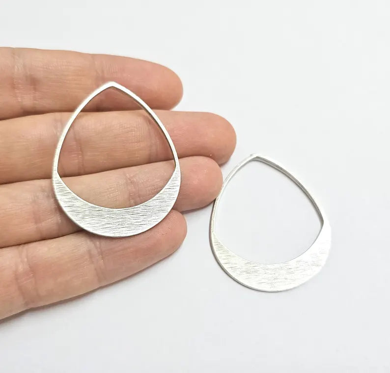 Drop Charms, Antique Silver Plated Charms (42x34mm) G37048