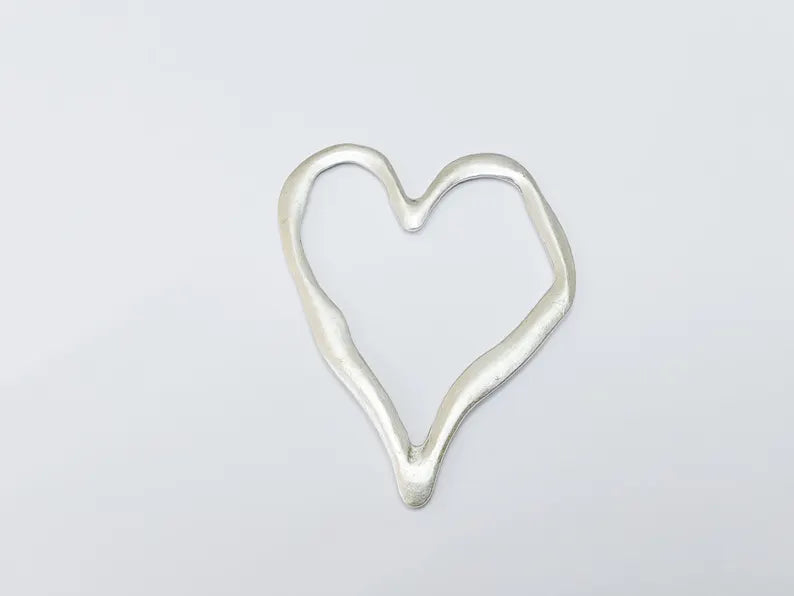 Heart Pendant Antique Silver Plated Pendant (83x64mm) G37049