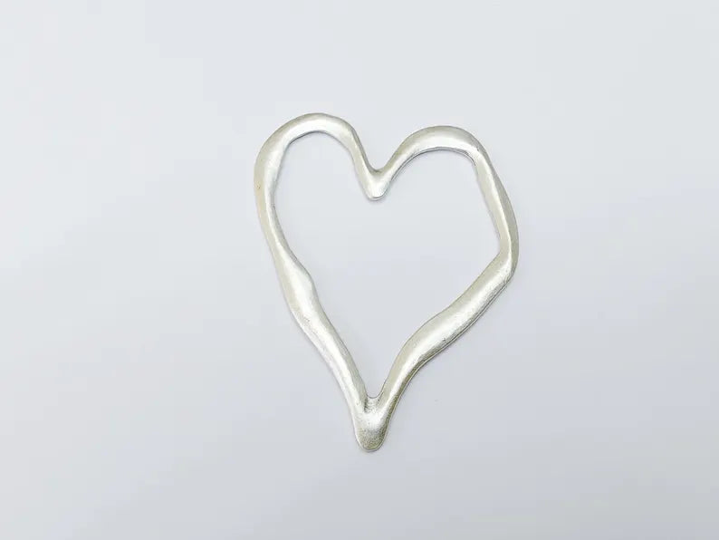 Heart Pendant Antique Silver Plated Pendant (83x64mm) G37049