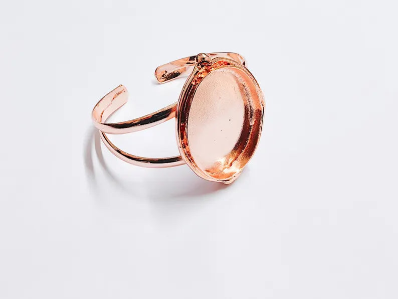 Rose Gold Bracelet Blanks Cuff Blanks Adjustable Bracelet Blank Rose Gold Plated Brass (40x30mm Blanks) G37022