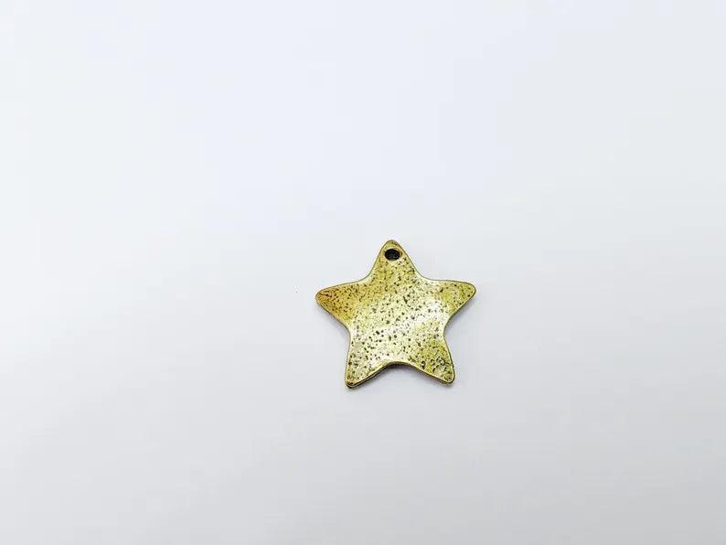 2 Star Charms Antique Bronze Plated Charms (26x24mm) G37097