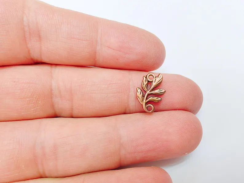 10 Leaves Charms Connector (Double Sided) Antique Copper Plated Charms (14x9mm) G37146