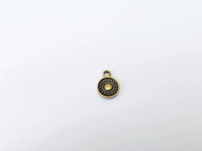 4 Minimalist Boho Charm, Vintage Style Charms, Earring Charms, Dangle Pendant, Necklace Parts, Antique Bronze Plated Zamac 16x11mm G37128