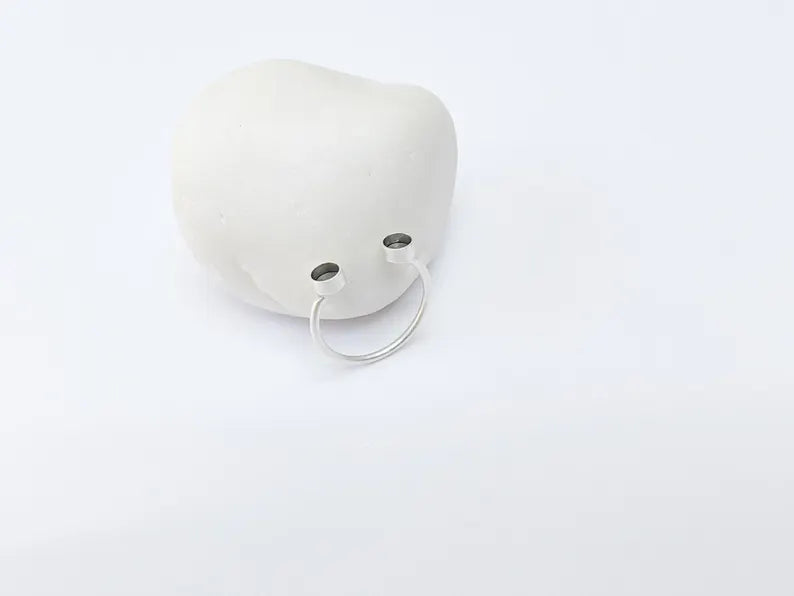 Double Bezel Ring Base, Adjustable Open Band Ring, Two Cup Setting for Cabochon or Resin, Adjustable Antique Silver Plated Brass 4mm G37153