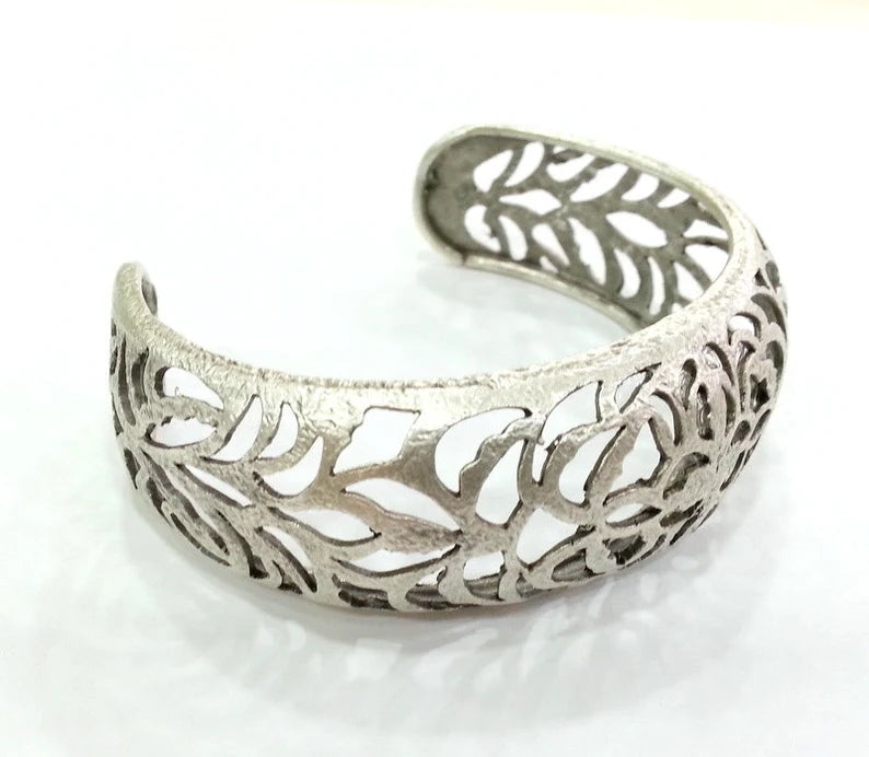 Adjustable Bracelet Components Findings , Antique Silver Plated Brass G34607