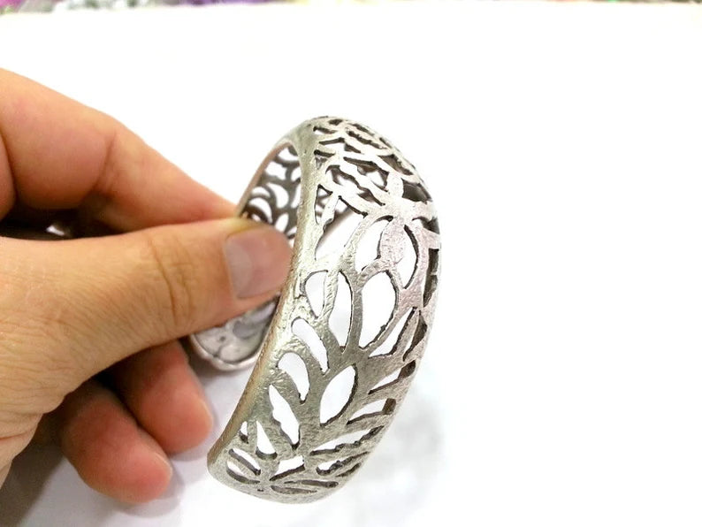 Adjustable Bracelet Components Findings , Antique Silver Plated Brass G34607