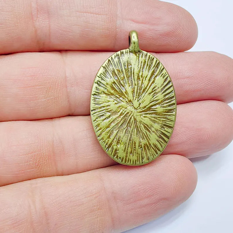 Oval Pendant Blanks, Resin Bezel Bases, Mosaic Mountings, Antique Bronze Plated (30x22mm) G37599
