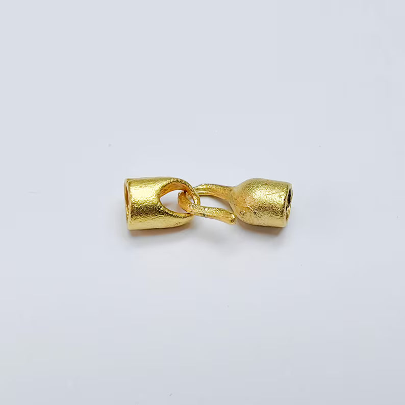 Cord End Caps, Hook Cord Clasp, Gold Finish, Jewelry Connector for Bracelet Necklace G37616