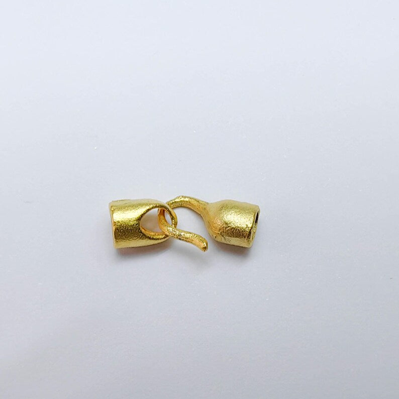 Cord End Caps, Hook Cord Clasp, Gold Finish, Jewelry Connector for Bracelet Necklace G37616