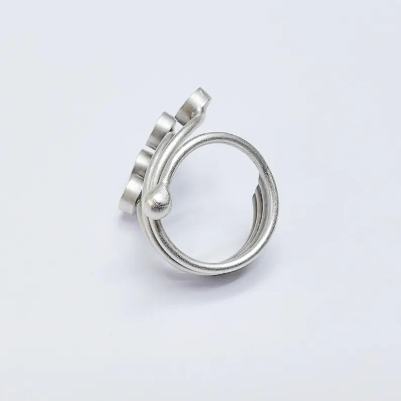 Adjustable Ring Base, 6mm Quad Bezel Ring, Antique Silver, Resin Setting, G37617