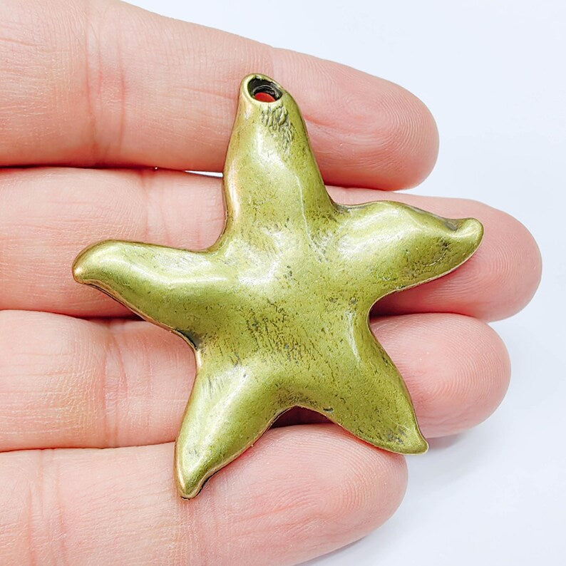 Starfish Charms Antique Bronze Plated Charms (55x55mm) G37646