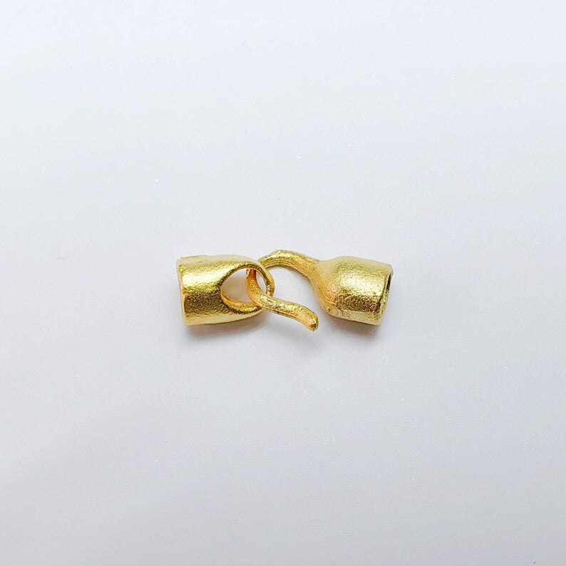 Cord End Caps, Hook Cord Clasp, Gold Finish, Jewelry Connector for Bracelet Necklace G37616