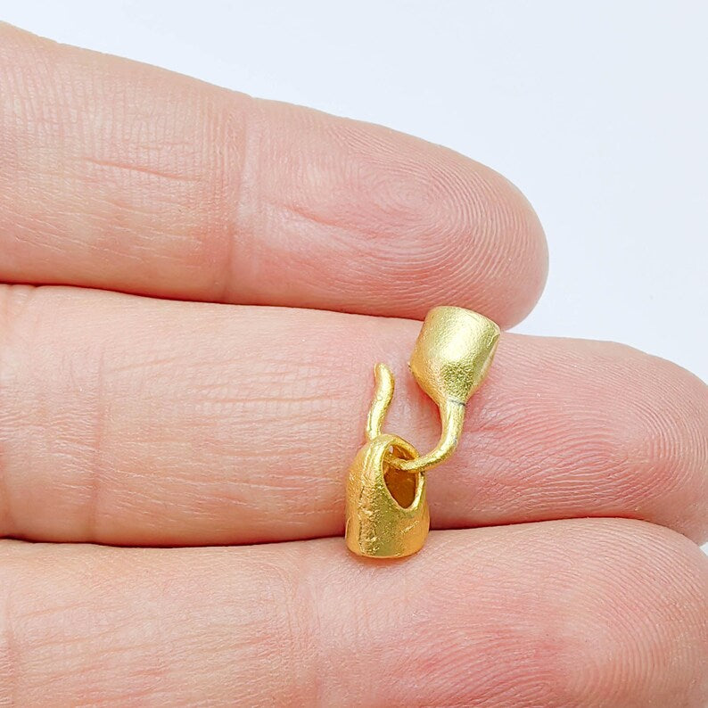 Cord End Caps, Hook Cord Clasp, Gold Finish, Jewelry Connector for Bracelet Necklace G37616