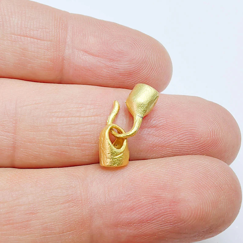 Cord End Caps, Hook Cord Clasp, Gold Finish, Jewelry Connector for Bracelet Necklace G37616