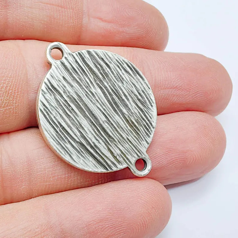 Round Connector Tray, Deep Bezel Setting, Antique Silver, Resin Jewelry Base, 25mm, G37653