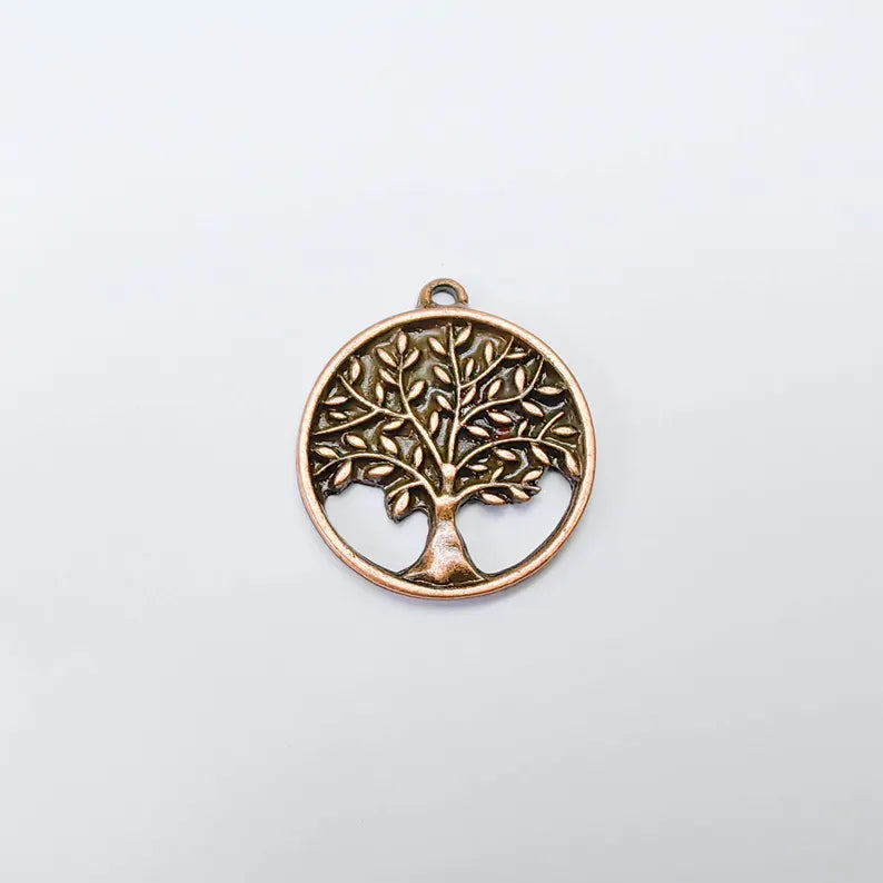 Tree Charms, Pendant, Boho Dangle Earring, Antique Copper Plated 26x23mm G37687