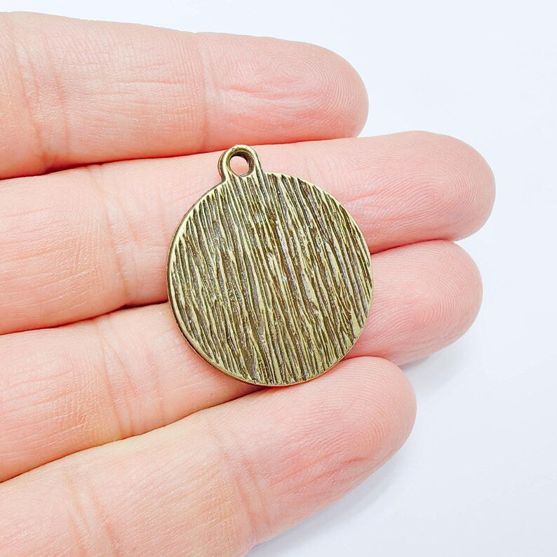 Round Bezel Pendant, 25mm Inner Size, Antique Bronze Plated, Zamac Jewelry Finding, 31x26mm, G37780