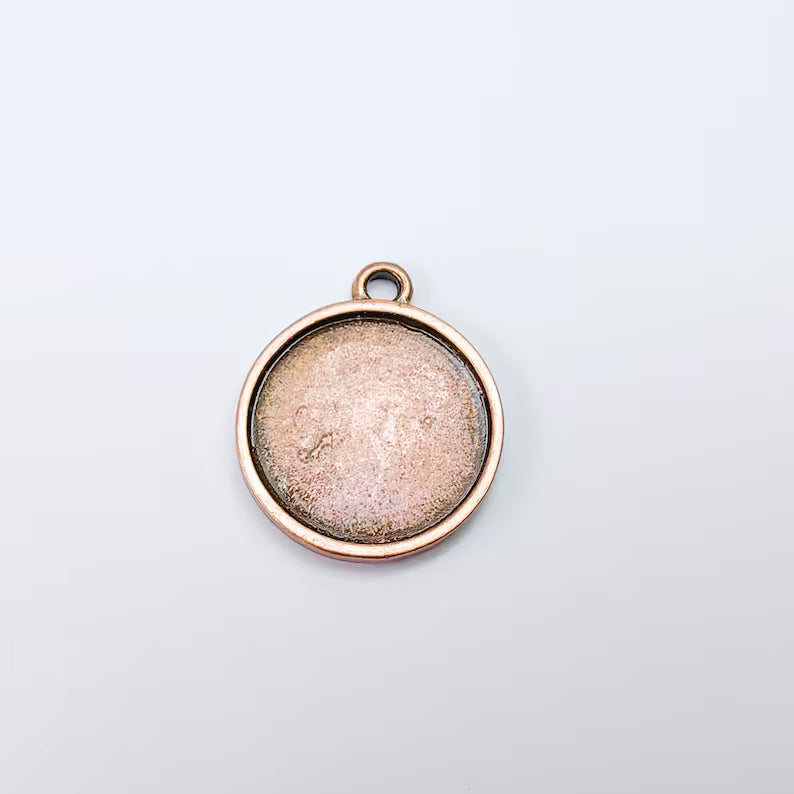 Round Bezel Pendant, 20mm Inner Size, Antique Copper Plated, Jewelry Finding, G37824