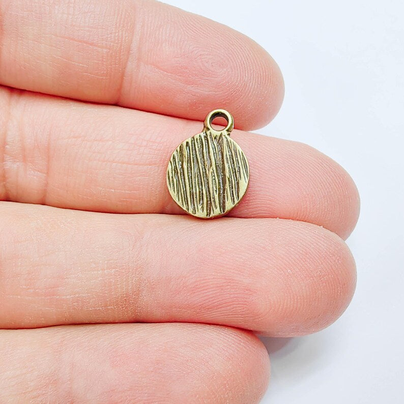 4 Round Bezel Pendant Blank, Circular Design, Antique Bronze Plated, 10mm Bezel, G37821