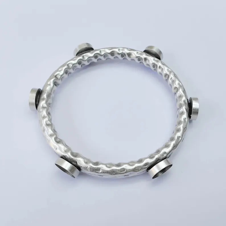 Bangle Bracelet Blank 12mm Bezel, Antique Silver Adjustable Look Bracelet Base, Jewelry Making, G37981