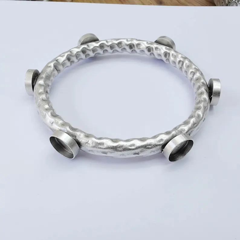 Bangle Bracelet Blank 12mm Bezel, Antique Silver Adjustable Look Bracelet Base, Jewelry Making, G37981