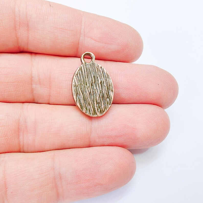 2 Oval Pendant Blanks, Resin Bezel Bases, Mosaic Mountings, Polymer Clay base, Antique Copper Plated (18x13mm) G38039
